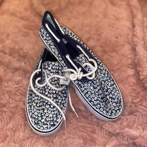 Navy Blue Flower Shoes